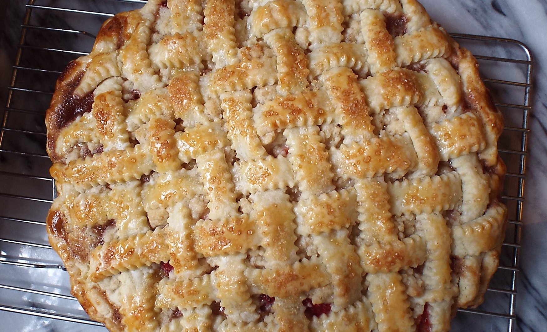 Strawberry Rhubarb Lattice Crumble Pie - Project Pastry Love